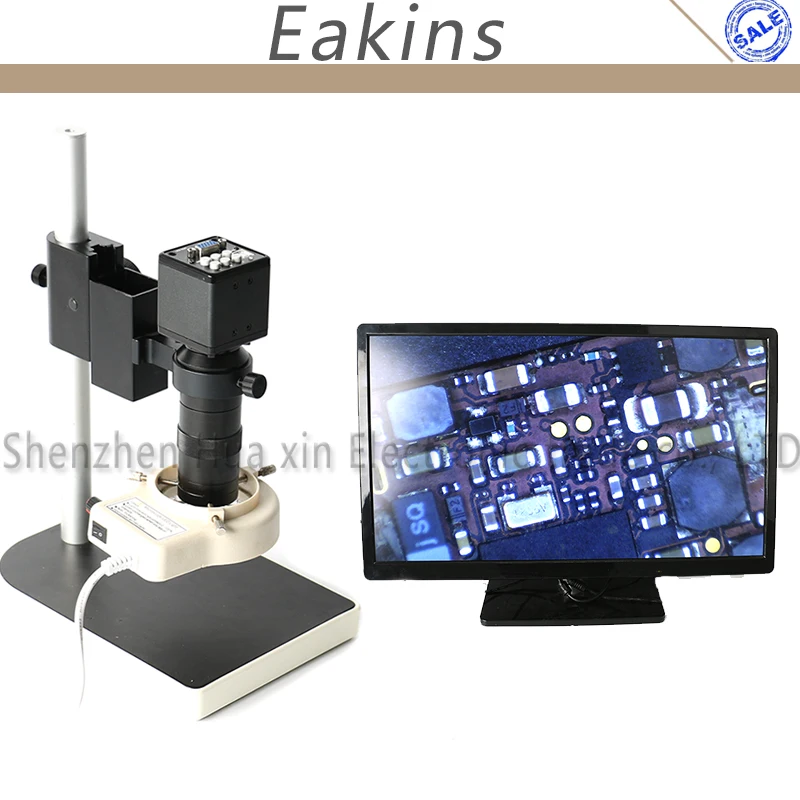 

2.0MP VGA Digital C-mount Video Microscope Camera Set+100X C-mount Lens+Stand For Iphone PCB Maintain Lab Industrial Inspection
