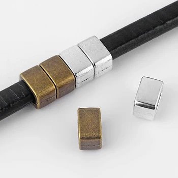 

10pcs Flat Slider Spacer fit 10*6mm Licorice Leather Bracelet Necklace Jewelry Making Accessories Material