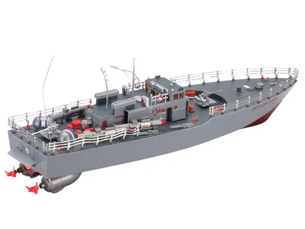 RC Boat 1:115 Scale Torpedo Boat Model Warship High Power Simulation Guided Missile Destroyer Led Light Electronic Toys Hobby