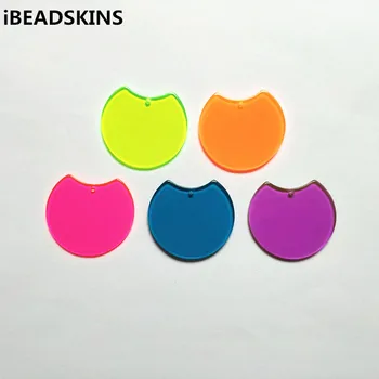

New arrival! 37x34mm 100pcs/lot acrylic Neon effect round-shape charms for stud earrings/earrings accessories/Earring parts DIY