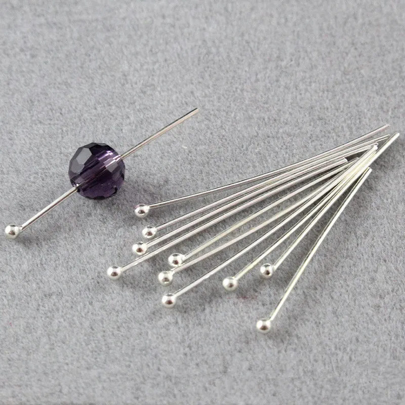 

10pcs 20/30/40mm 925 Sterling Silver Ball Head Pins Needles For Beads Earring DIY Jewelry Making Accessories Findings Ornament