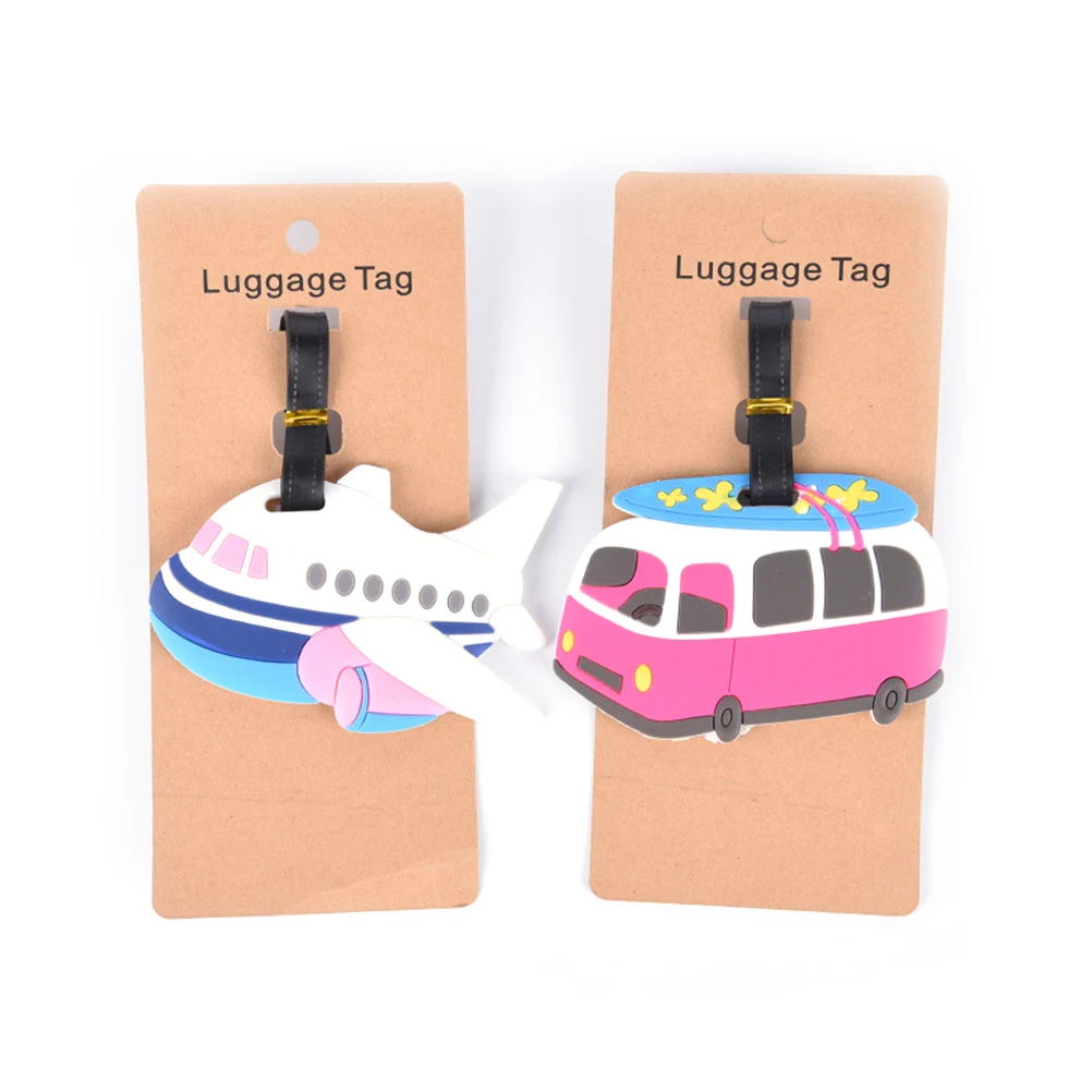 Travel Accessories Luggage Tag Cartoon Aircraft Car Silica Gel Suitcase