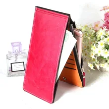 Arsmundi Wallet Card Package Oil Wax Pu Leather Womens Purse Fashion Black Red Multi-card Bit Universal Wallets