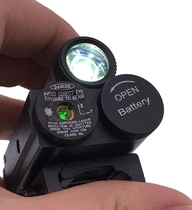 Tático para Rifle Pistola Laser Verde Caça Visão Âmbito 220lm Lanterna Led Botão Interruptor Airsoft Tiro Lf-6 18 Luzes de armas
