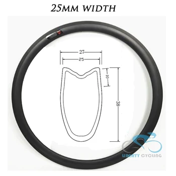 

1 piece U Shape 38mm 50mm 60mm 88mm 700c Carbon Road Tubular Bicycle Wheel Rims Bike Rim, 25mm Width