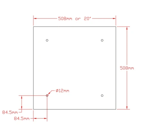 Almofada de aquecedor de silicone 508x508mm (20