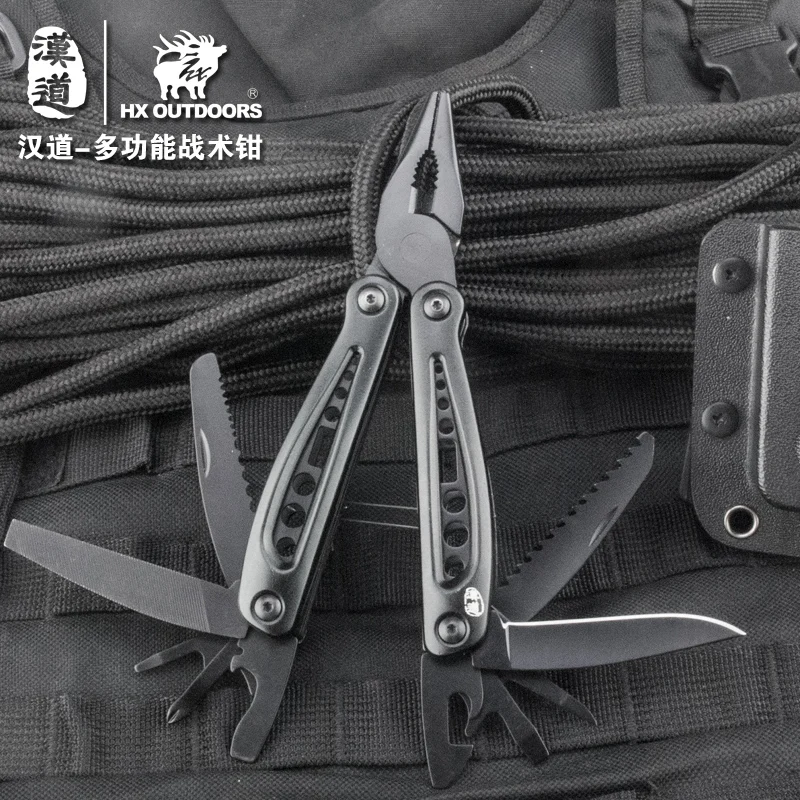 

HX OUTDOORS 13 in 1 Multi Pliers tools black pliers with screwdriver kit camping survival climbing hiking knife pocket cutting