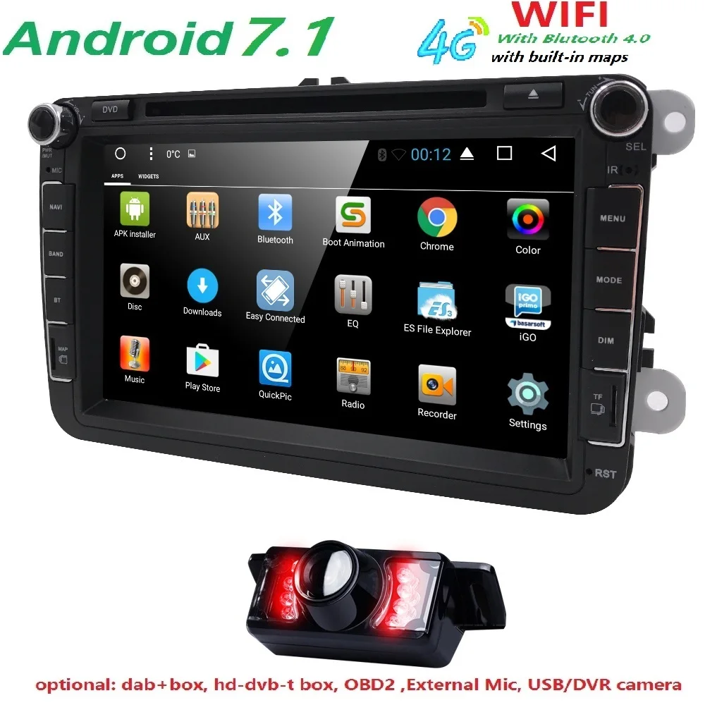 AutoRadio 2 Din Android 7.1 Car DVD Player Multimedia for VW Passat B6 ccT5 Skoda Octavia 2