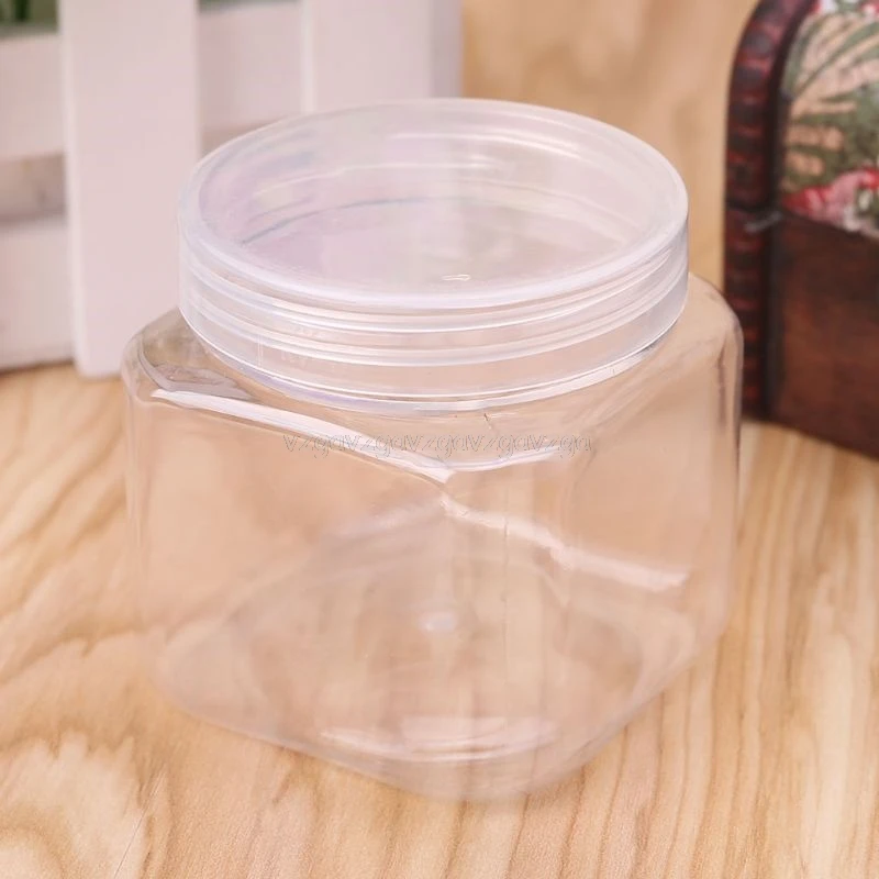 واضح حاوية PET جرة وعاء زجاجة ل DIY الوحل كلاي ماكياج التجميل كريم مسمار مربع مربع مع غطاء F16 19 دروبشيب