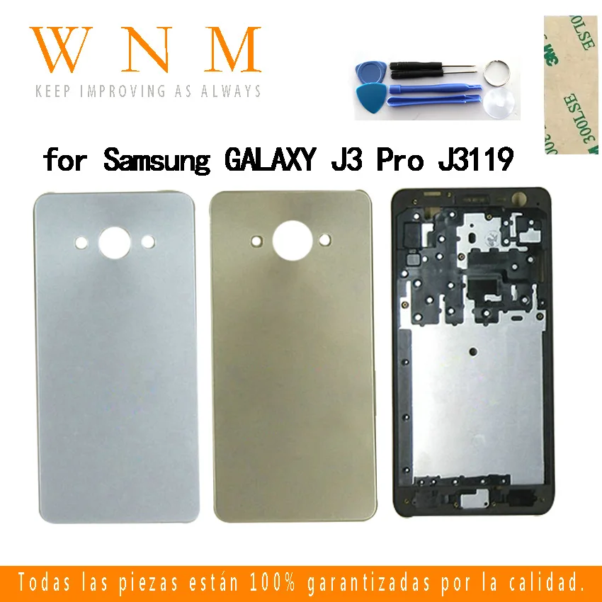 Оригинальный Для оригинальный samsung Galaxy J3 Pro J3110 J3119 Батарея крышка средняя рамка