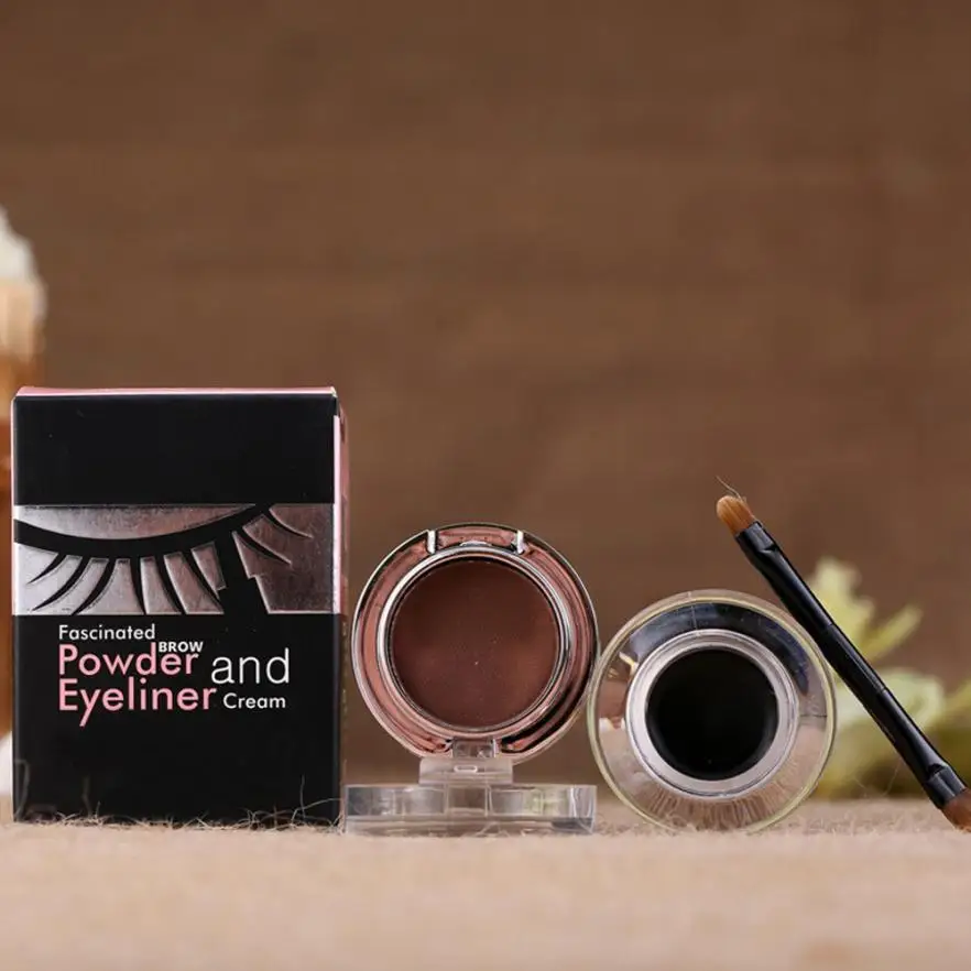 Makeup Brush Waterproof Eyebrow Powder Eyeliner Gel Set With Definer