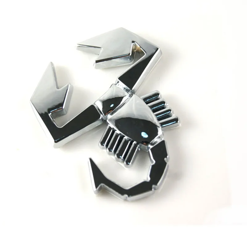 DSYCAR 1pcs 3D 3M Car Metal Adhesive Badge Emblem logo Decal Sticker scorpion For All Fiat Abarth 124/125/125/500 car styling