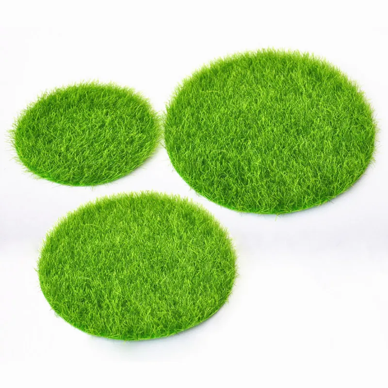 

Mini Round Artificial Lawn Base Miniature Fairy Garden Home Wedding Decoration Craft Micro Landscaping Decor DIY Gift