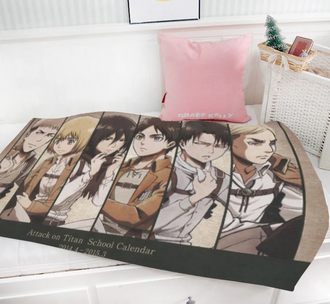 

Attack On Titan Anime Characters 95 x 55 CM Mini Single-layer Baby Blanket #40374