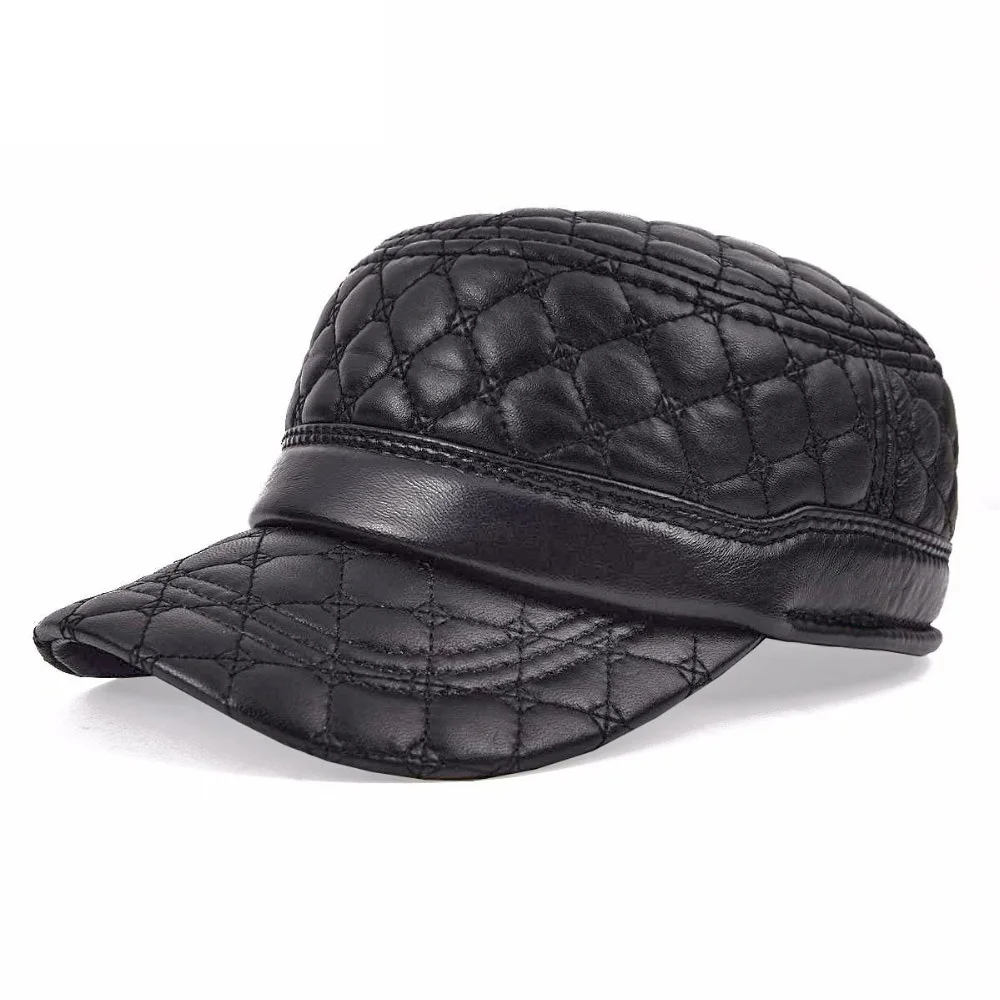 leather cadet hat
