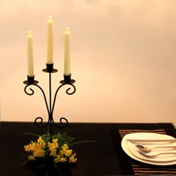 

European style Three head Metal Candle Holders Wrought Iron Candle Stand Stand Classic design Metal Candlesticks Home Decoration