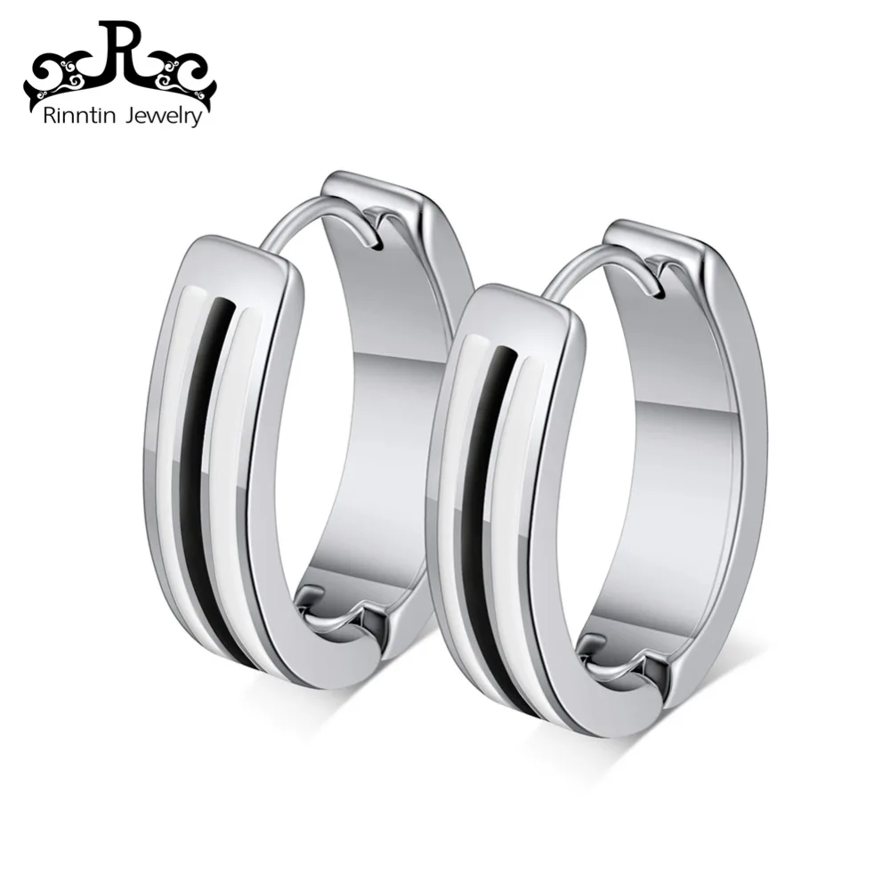 

Rinntin Jewels Stainless Steel Stud Earring with For Women 22mm Female Gold Silver Color Earring Fashion Jewelry DGTE94