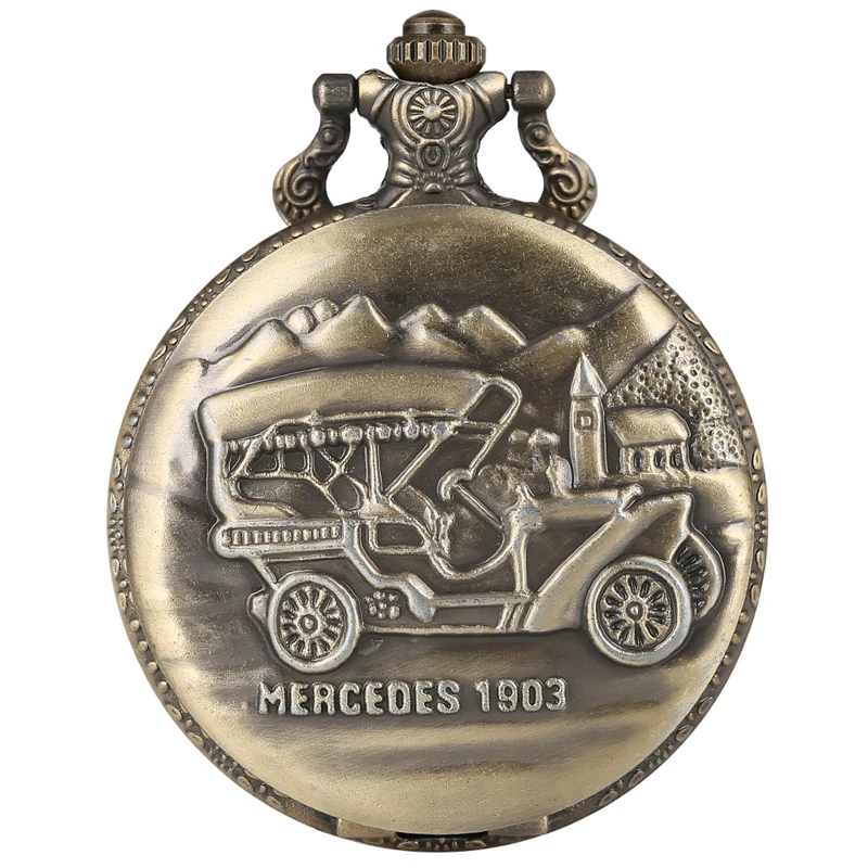 

Vintage Bronze pocket watch Retro Steam Punk Van Car Antique Chain Quartz Locomotive Pendant Pocket Watch Gift reloj bolsillo