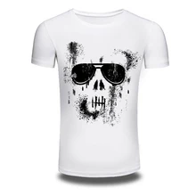 DY-76 Men’s short sleeve T-shirt summer T-shirt loose cotton male half sleeve shirt skull printed shirt