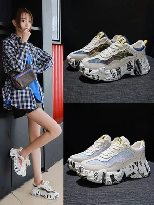 

2019 new spring Korean students wild super fire net red old shoes.