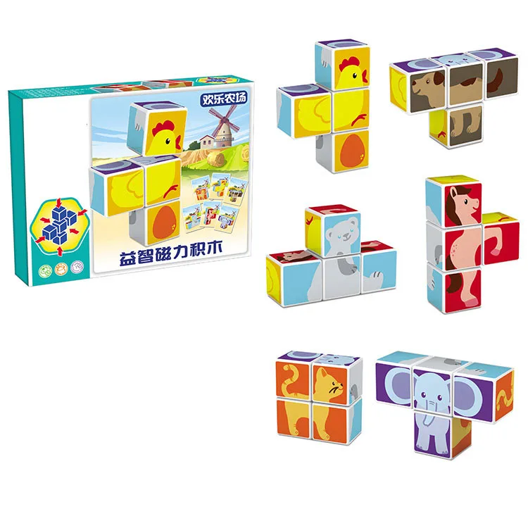 3D стереоскопические магнитные Логические блоки 8 комплектов Магнитные пазлы собраны игрушки