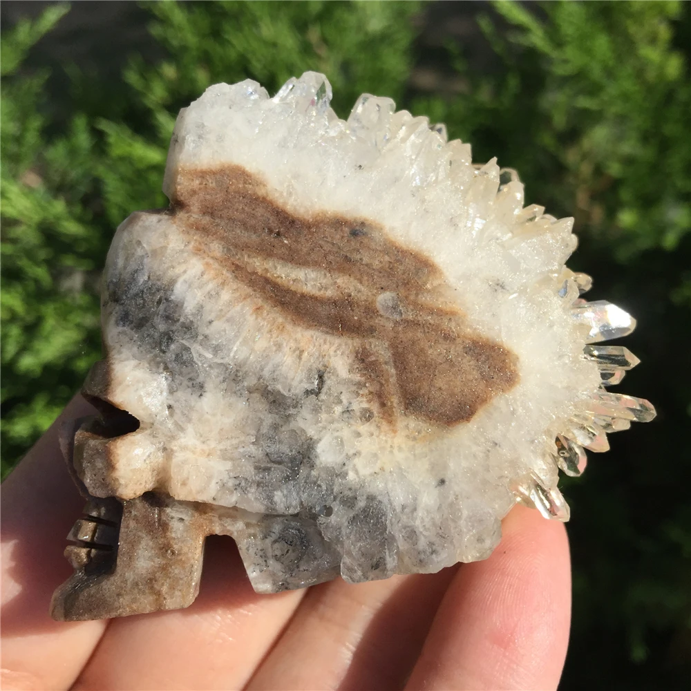 

Natural crystal cluster skull reiki gem hand carved crystal skull wedding decoration aquarium 1pcs