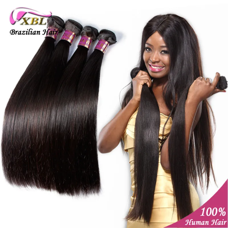 

Brazilian Virgin Hair Straight 4pcs 6A Cheap Weave Extension Beauty Natural color brazilian virgin straight hair