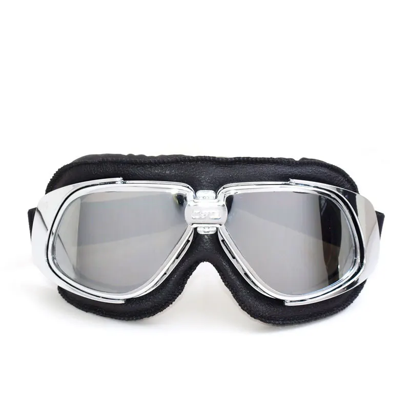 Мото rcycle moto cross очки Lunette moto ancienne скутер стимпанк крейсерский шлем очки для moto rbike moto gafas - Цвет: Серебристый