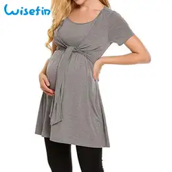 Wisefin/летнее платье для кормящих грудью футболки для беременных 2018 Повседневное кормящих топы для беременных для грудного вскармливания