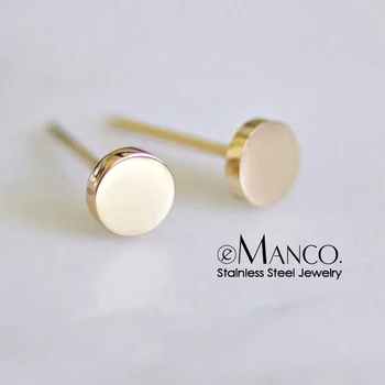eManco Girls Stainless Steel Stud Earrings for women Office Small Earring Studs Minimalist Jewelry 2019 Wholesale