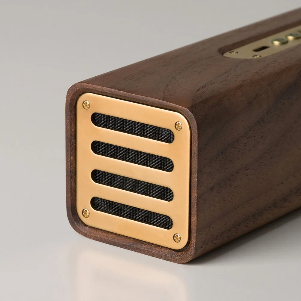 Original xiaomi mijia copper woodism bluetooth speaker black walnut wood two-channel design smart home