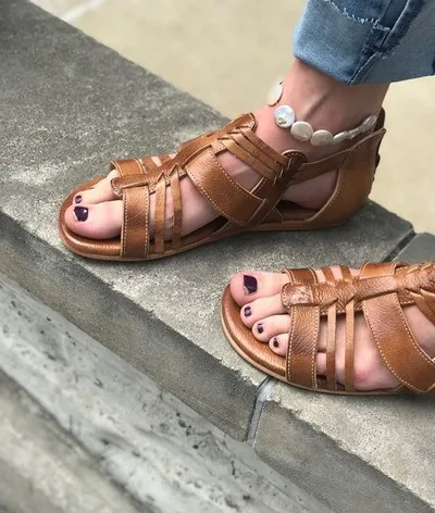 

Comfort Shoes For Women Large Size Low Sandals Woman Leather Slip-on Loafers Summer Women's Strappy Heels Suit Female Beige