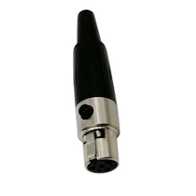 Alta Qualidade 4 pin Feminino plug Mini XLR de Áudio do Microfone conector Adaptador MIC MN-XLR-4-F