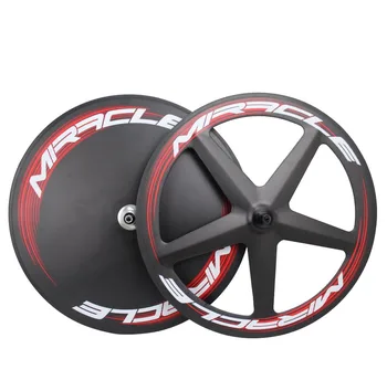 MIRACLE Tubular Carbon wheels 3K Matte front 5-Spokes Track/Fixed gear wheel Carbon bike,Rear disc Road wheel Disc TT wheel
MIRACLE Tubular Carbon wheels 3K Matte front 5-Spokes Track/Fixed gear wheel Carbon bike,Rear disc Road wheel Disc TT wheel