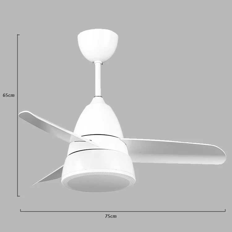 Современный детский потолочный вентилятор, простой детский потолочный вентилятор для спальни, светодиодный светильник и пульт дистанционного управления, несколько форм для выбора - Цвет лезвия: Белый
