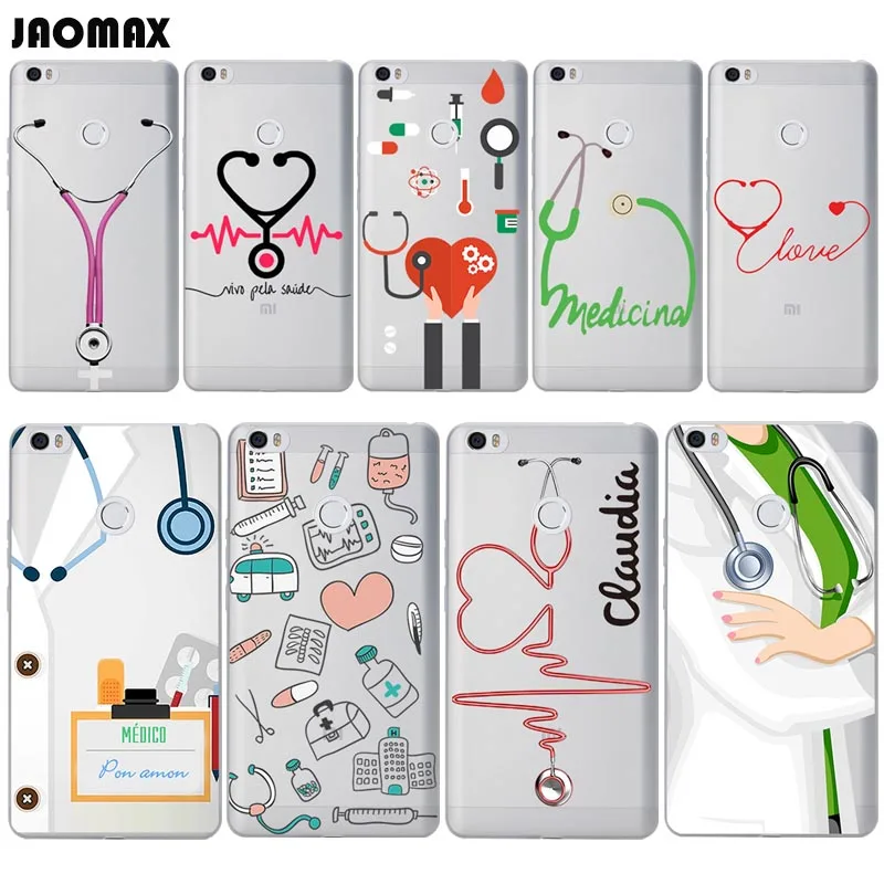 

Unique Design Stethoscope Doctor Medical Phone Case For Xiaomi mi 5 mi 4c Note Note 2 Max Transparent Soft Silicone Phone Cover