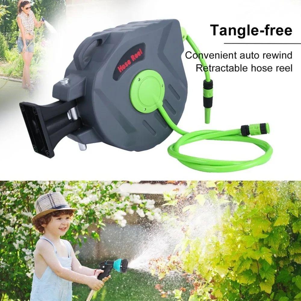

Retractable Air Hose Reel 20M 180 Degree Swivel Air Hose Wall Mounted Extendable Auto Hose Rewind Watering Equipment
