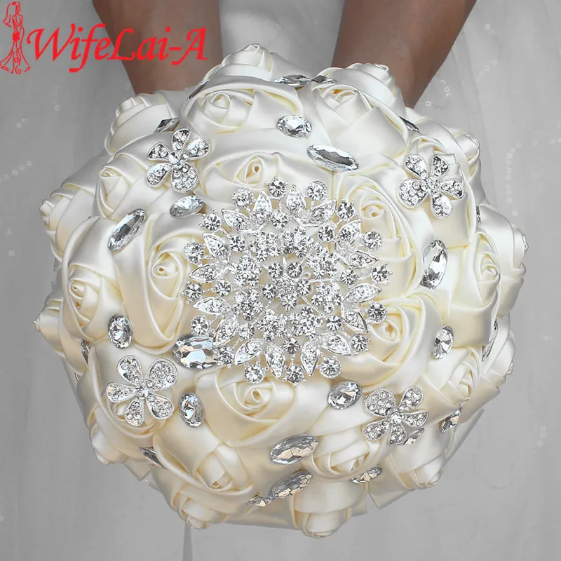 

30 Color FOR CHOOSE Ivory Color Artificial Flowers Bouquets Bridal Flowers Wedding Bouquet Crystal Bridesmaid Bridal Bouquets