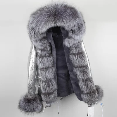 Зимняя куртка для женщин бренд парка большой натуральный натуральным лисьим меховой воротник теплые толстые мужские парки зимнее пальто - Цвет: 29