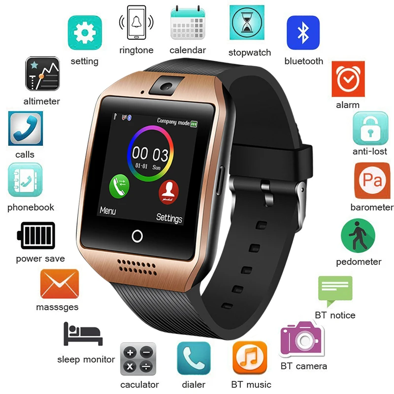 LIGE новинка 2019 Bluetooth умные спортивные часы СВЕТОДИОДНЫЙ цветной сенсорный экран