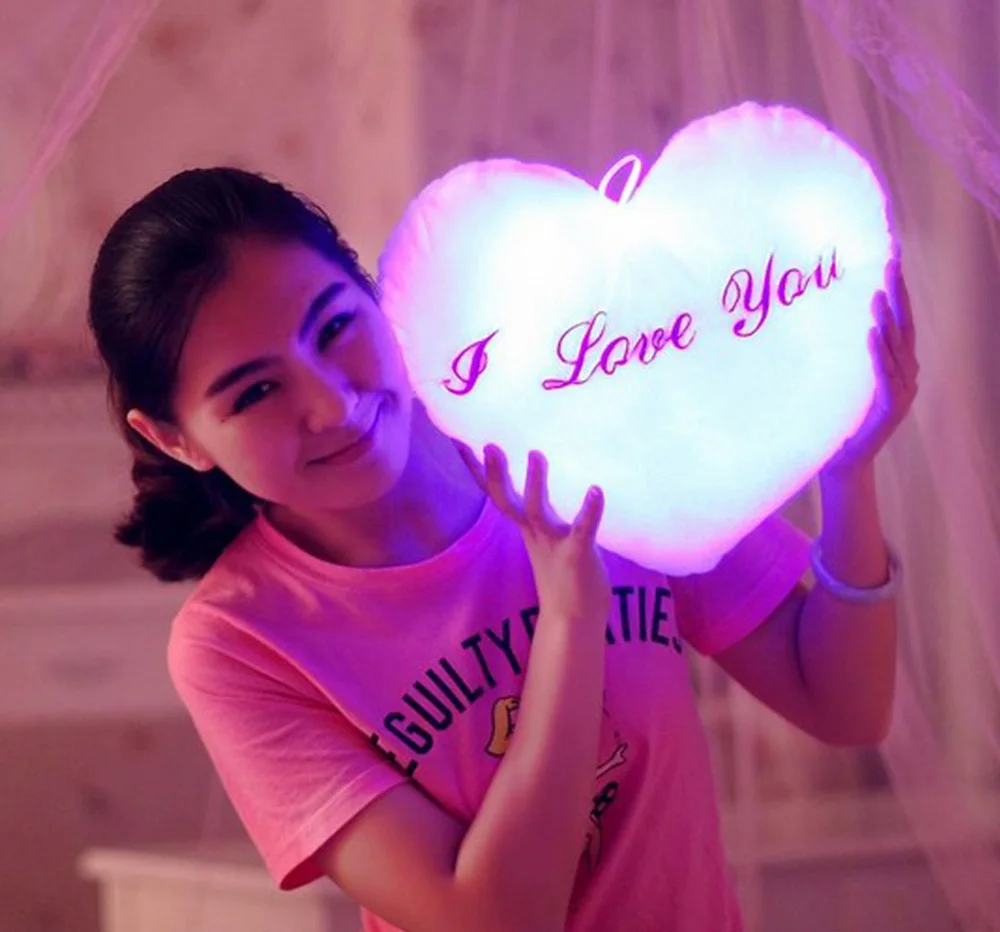 New Luminous pillow Toys Christmas Gift Led Light Pillow plush Pillow I