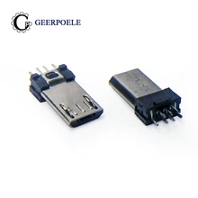 20 шт./партия Micro USB 5 Pin 5V 1.5A USB штекерные разъемы Micro USB разъем Jack Хвост штекер Sockect электрические клеммы