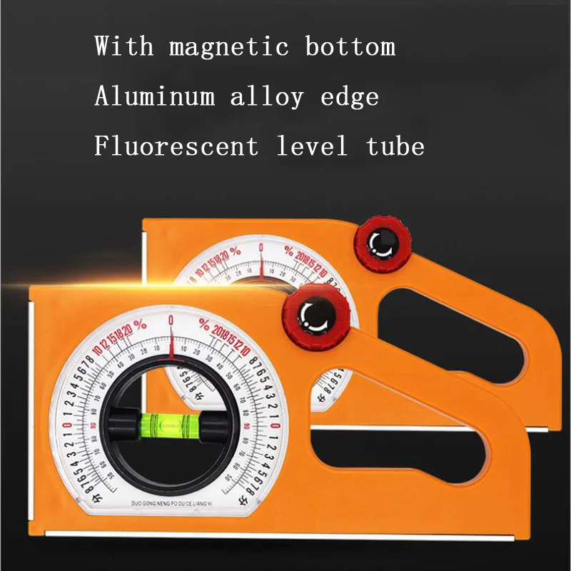 

Multi-function slope measuring instrument horizontal universal angle ruler with strong magnetic angle meter angle measurement