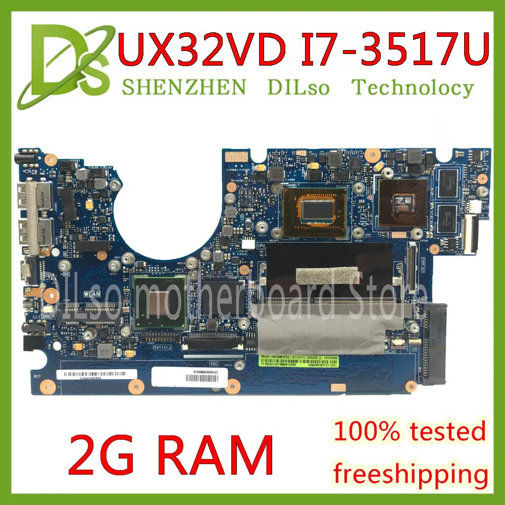 For ASUS ZENBOOK UX32VD Laptop Motherboard W// I7-3517 GT620M UX32VD Mainboard