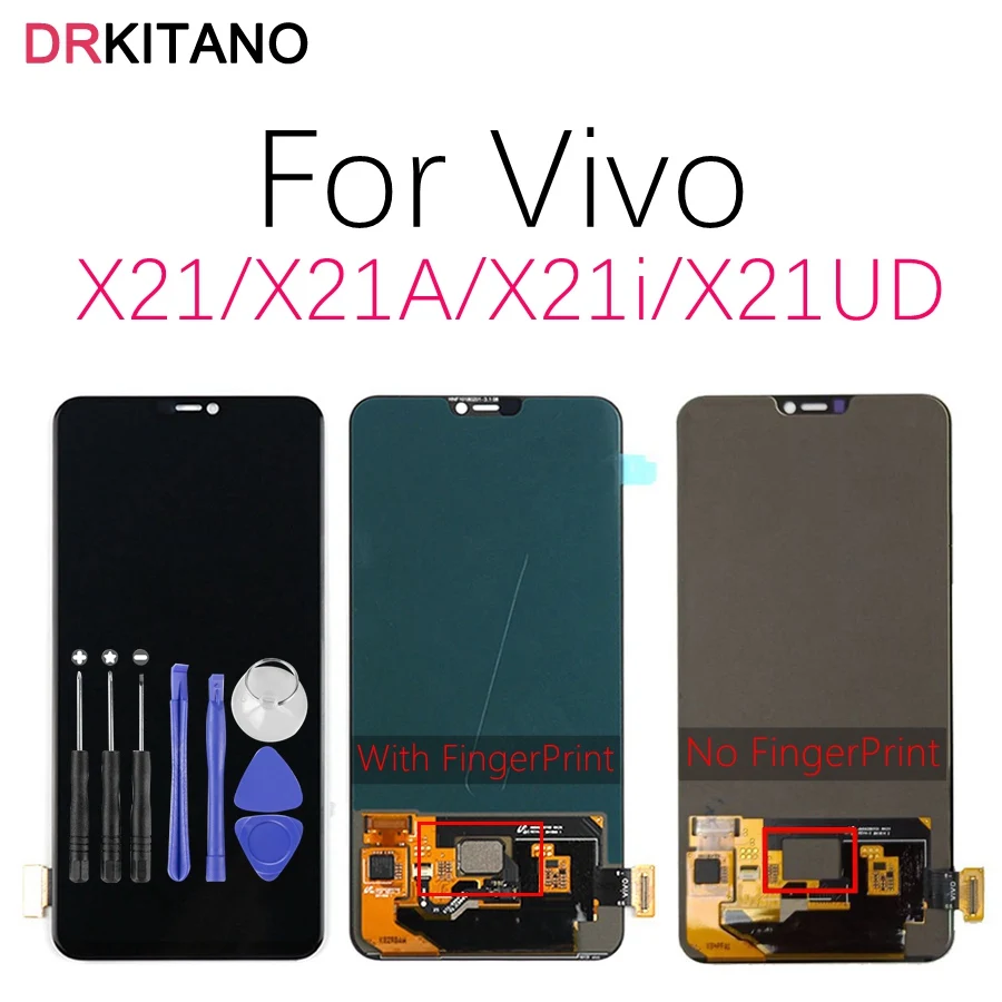 

AMOLED Display For BBK Vivo X21 LCD Display Touch Screen Digitizer For Vivo X21 UD LCD X21A X21i X21UD Screen Replacement