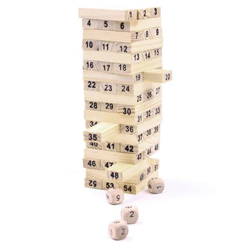 

Vitoki Wooden Tower Toys Domino Stacker Extract Figure Blocks Game Draw Blocks Playing for Kids & Parents Interactive Toys