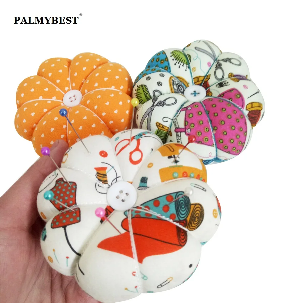 

Pumkin Fabric Sewing Needles Pin Cushion with Elastic Wrist Belt for Sewing Embroidery