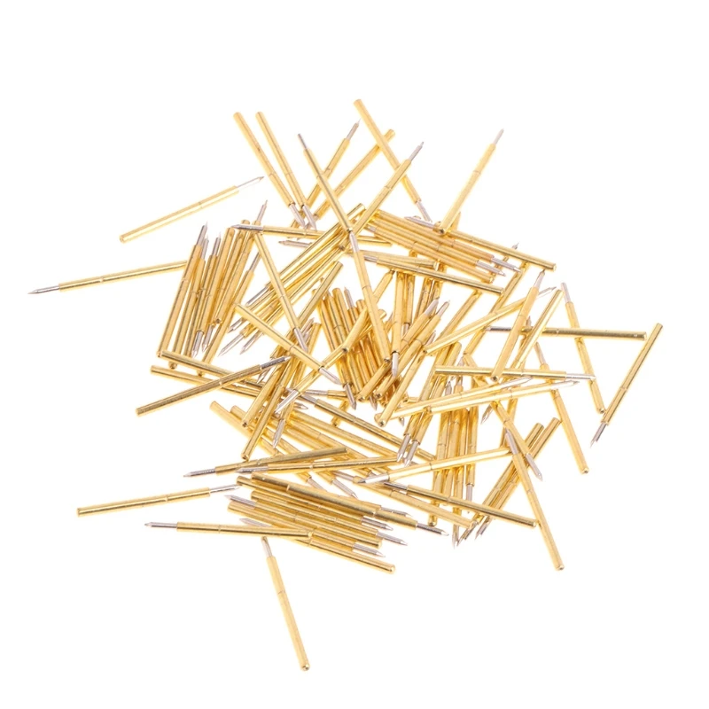 

100 Pcs Dia 1.02mm Length 15.85mm 100g Spring Test Probe Pogo Pin Tool P75-B1
