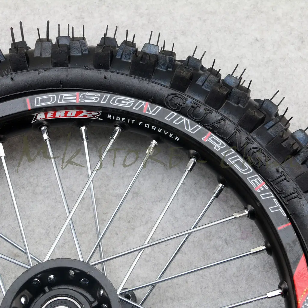Переднее 14 ''колесо для питбайка GuangLi 60/100 шина и спицевая с 32 отверстиями KTM CRF PRO
