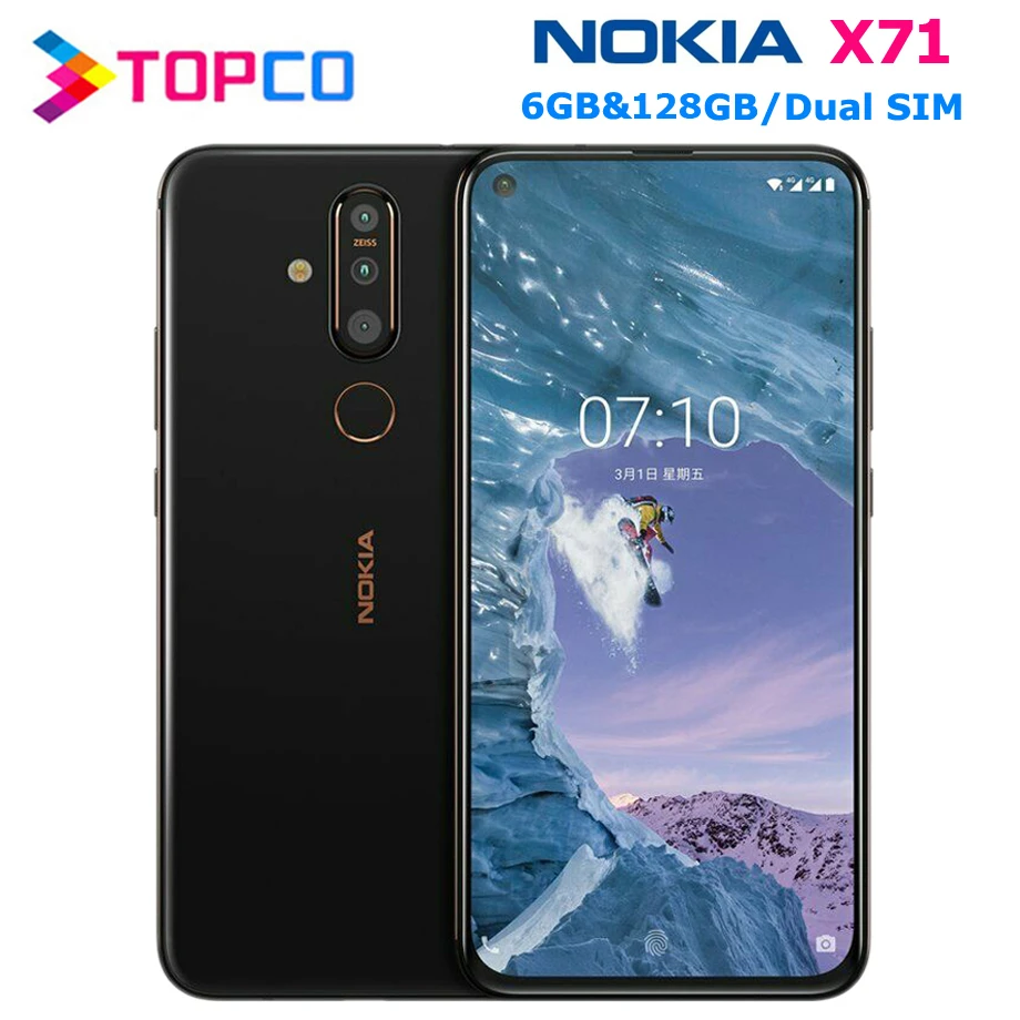 Nokia 8,1 Android мобильный телефон Octa Core 4 г LTE 6,18 ''4 ГБ оперативная память 64 Встроенная Dual SIM 20MP двойной сзади камеры NFC отпечатков пальцев